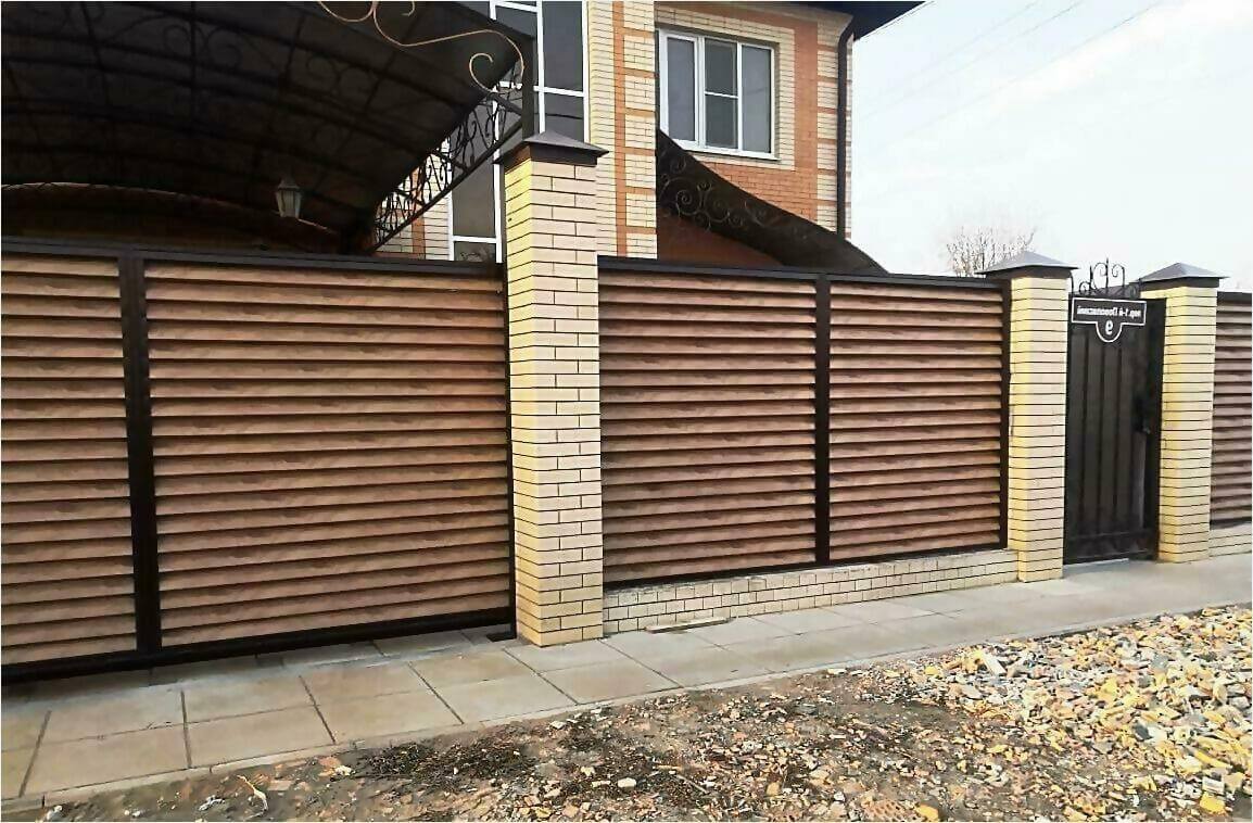 Забор жалюзи 50м светлое дерево фото5 в Якутске